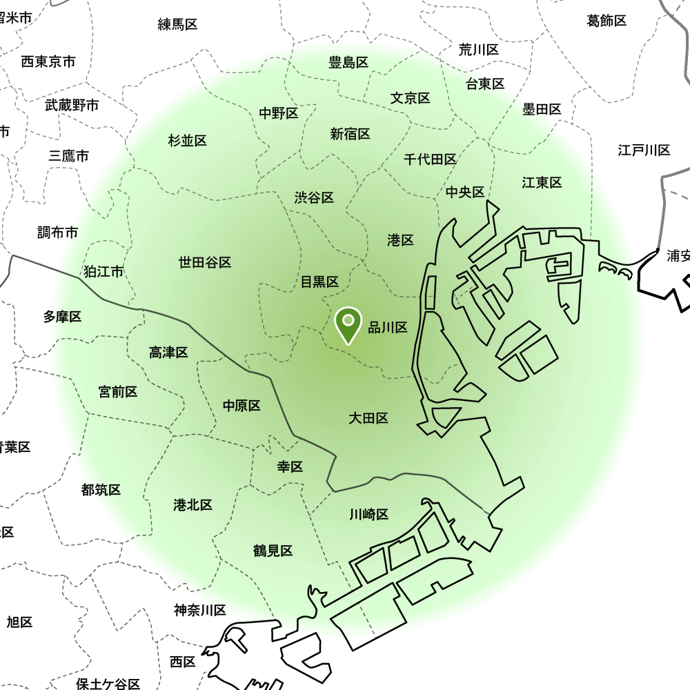 ホリィマームクリニック旗の台訪問範囲